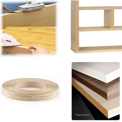 Skelang Red Oak 3/4" x 50' Roll Wood Veneer Edge Banding Preglued Iron-On with Hot Melt Adhesive Edgebanding Flexible Wood Tape - size: 3/4" x 50'