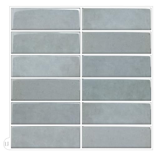 Peel and Stick Backsplash for Kitchen - New Upgrade 12" x 12" Large Premium Subway Tile, Blue 10-Sheet - color: Blue