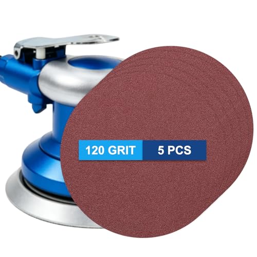 5 Pack 5 Inch PSA Sanding Discs 120 Grit Aluminum Oxide Red - size: 120 grit