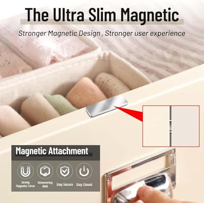 10 Pack Ultra Thin Cabinet Door Magnet, No Drilling Magnetic Door Catch for Closure, Strong Adhesive Drawer Magnet to Stay Closed, Stainless Steel 0.8"x1.6" - Pet Kid Safe