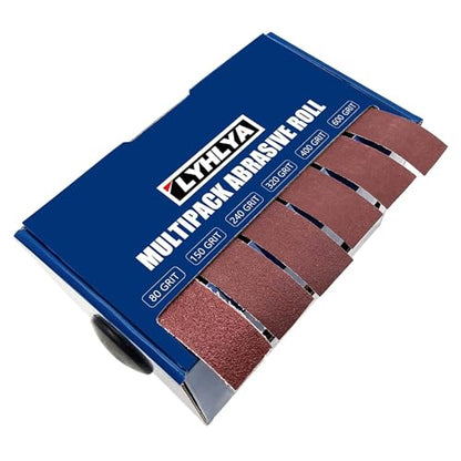 Assorted Sandpaper Rolls 80/150/240/320/400/600, 6 Grits Abrasive Paper with Dispenser Emery Cloth Roll for Wood Furniture Finishing Metal Sanding Automotive Polishing - size: 6roll-8m (Hot Choices)
