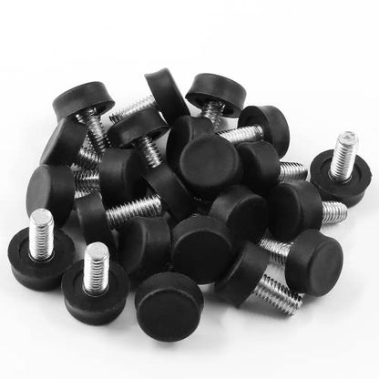 Biaungdo Adjustable Furniture Levelers, M6x15 mm, Black, 24 Pcs - color: Black