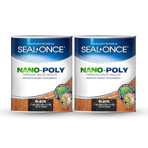 Seal-Once Nano+Poly Penetrating Wood Sealer, 2 Gallon, Black - color: Black, size: 2 Gallon