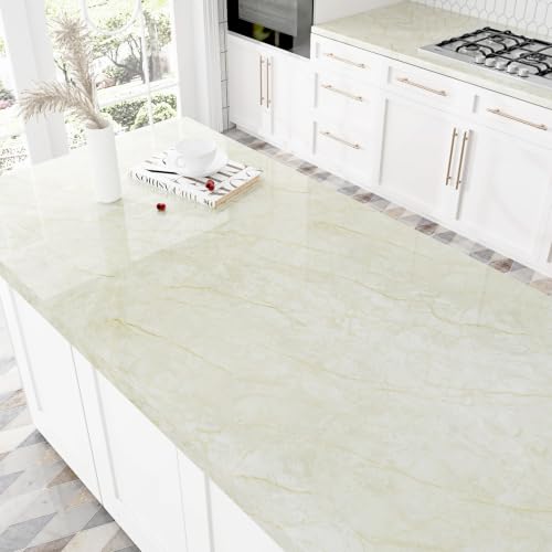 Beige Marble Countertop Peel and Stick Waterproof Contact Paper