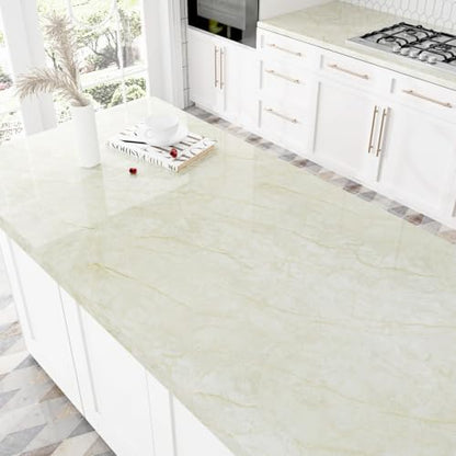 Beige Marble Countertop Peel and Stick Waterproof Contact Paper