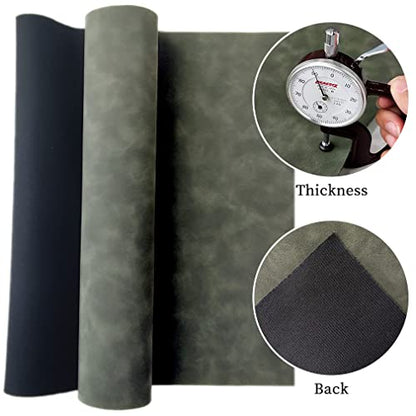 Dark Green Soft Faux Suede Fabric 30x135cm Synthetic Faux Leather Frosted Leatherette for DIY Phone Case Wallets Making - color: Dark Green