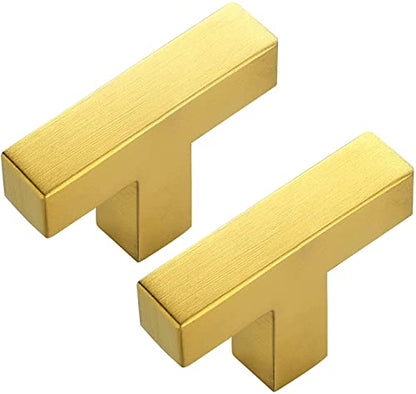 Ravinte 10 Pack Gold Square Bar Cabinet Knobs 2 Inch Kitchen Handles - color: Gold