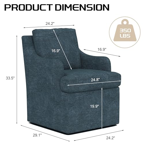 VKNOW Upholstered Dining Chairs, Dining Room Chairs with Casters - color: Blue, size: 1