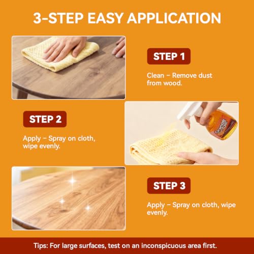 2-in-1 Wood Cleaner Furniture Polish - Natural Orange Oil Spray