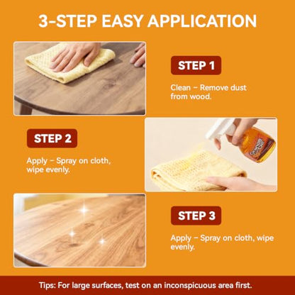 2-in-1 Wood Cleaner Furniture Polish - Natural Orange Oil Spray