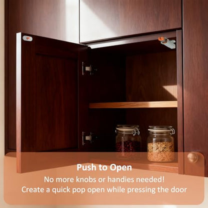 Push to Open Door Latch,5 Pack Non-Magnetic Heavy Duty Push Latch for Hidden Door Push Release Drawer Pull Touch Lock Tip On Closet Close Strong Pop Out,Push to Open Kitchen Cabinet Hardware