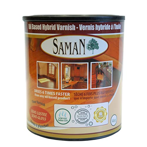 SamaN Oiled-Based Hybrid Varnish – Warm Wood Topcoat – Semi-Gloss - 32oz - color: Semi-Gloss