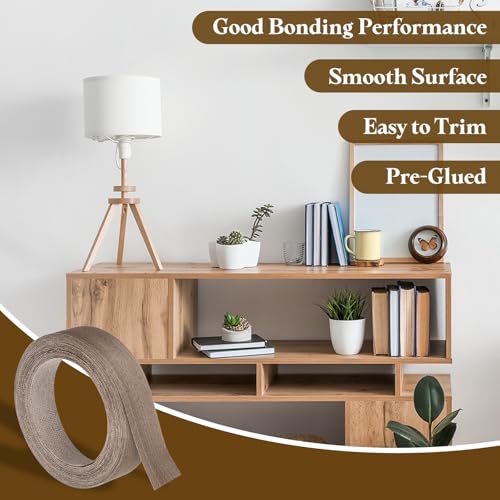 uxcell 1-1/2"x26ft Wood Veneer Edge Banding Pre-Glued Walnut Edging Strips - color: Walnut, size: 1-1/2 Inch x 26ft