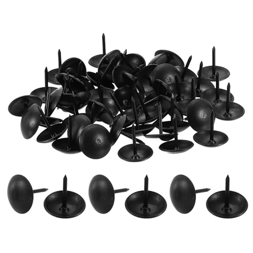 uxcell 100 Pcs Upholstery Tacks, 12 x 13mm Round Head Upholstery Nails Pins Vintage Decorative Furniture Tacks for Chairs Sofas Beds DIY Project, Black - size: 12 x 13mm