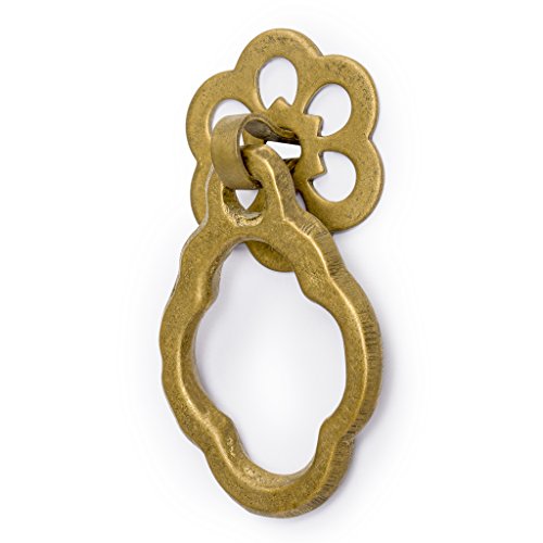 Hardware Philosophy HP Plum Flower Brass Pulls, 2-Pack, 2.4 in