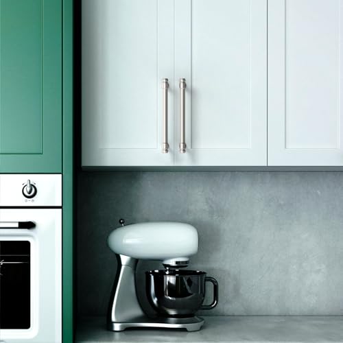 Asidrama 10 Pack 5 Inch Brushed Satin Nickel Kitchen Cabinet Handles - color: Brushed Satin Nickel, size: 5" Hole Center(128mm)