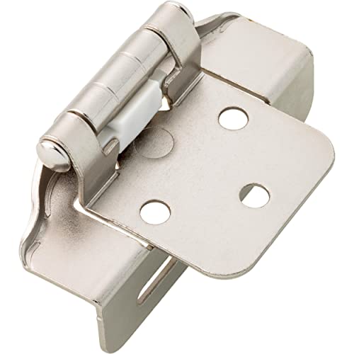 Franklin Brass (10-Count) Self-Closing Cabinet Hinges 1/2' Semi-Wrap Overlay for Cabinet Doors Kitchen/Cabinets/Cupboards/Furniture, Satin Nickel H01915K-SN-B (Pack of 10) - size: 1/2" Overlay (Pack of 10)