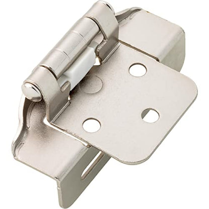 Franklin Brass (10-Count) Self-Closing Cabinet Hinges 1/2' Semi-Wrap Overlay for Cabinet Doors Kitchen/Cabinets/Cupboards/Furniture, Satin Nickel H01915K-SN-B (Pack of 10) - size: 1/2" Overlay (Pack of 10)