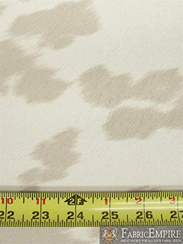 Suede Velvet Cow Print Fabric Udder Madness Upholstery 54" Wide Sold by The Yard (Sand) - color: Sand