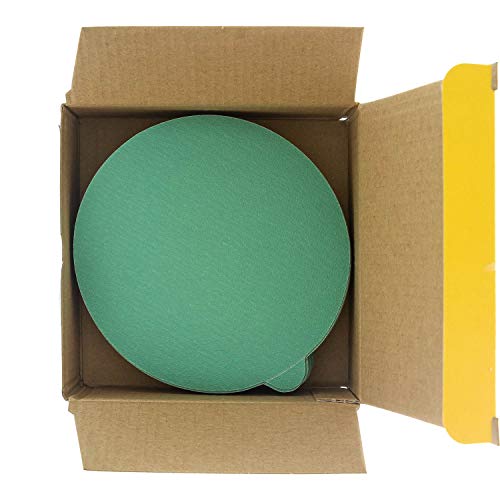 Dura-Gold Premium 5" Green Film PSA Sanding Discs - 180 Grit (Box of 50) - size: 180-Grit