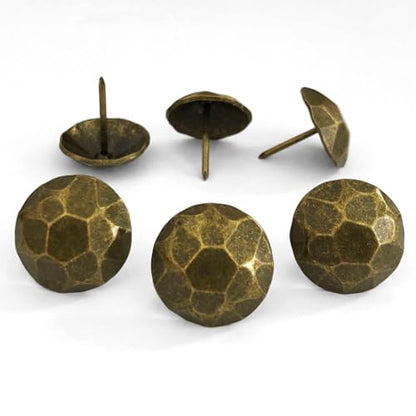 60PCS Large Round 1-inch Antique Brass Upholstery Tacks,D25mmxL25mm QG - color: 25mm Brass Turtle