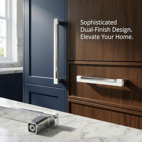 10 Pack White Silver Square Cabinet Knobs, Single Hole - color: White Silver, size: Square