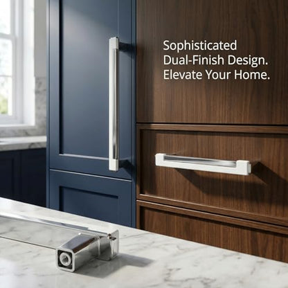 10 Pack White Silver Square Cabinet Knobs, Single Hole - color: White Silver, size: Square