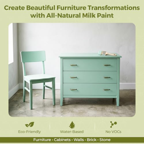Miss Mustard Seed's Milk Paint for Furniture, Cabinets & Wood, Aqua Sky Quart - color: Aqua Sky, size: 20 Ounce (Pack of 1)