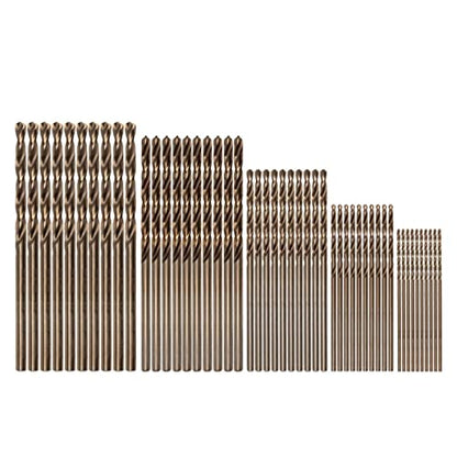 POWERTEC M35 Cobalt Drill Bit 1mm-3mm, 50-Pk HSS Twist Bits (QDB2104) - style: 50PK Metric Cobalt Drill Bits Set (1mm-3mm)