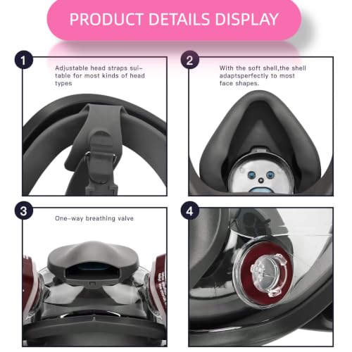 Full Face Respirator Mask with Filter Set, Anti-Fog & Reusable for Painting