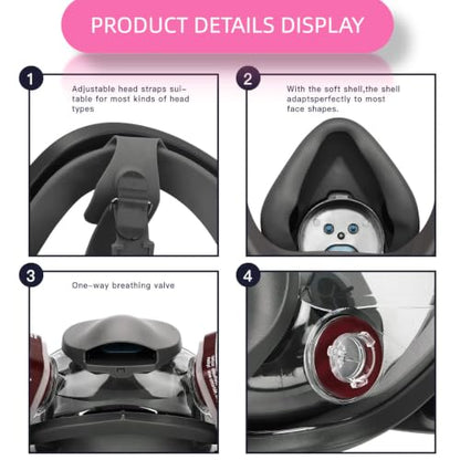 Full Face Respirator Mask with Filter Set, Anti-Fog & Reusable for Painting