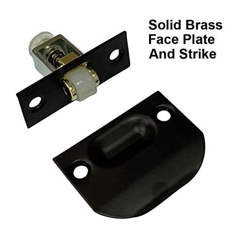 QCAA Solid Brass Roller Catch, Matte Black, Made in Taiwan, 4 Pack - color: Matte Black, size: 4pack