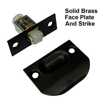 QCAA Solid Brass Roller Catch, Matte Black, Made in Taiwan, 4 Pack - color: Matte Black, size: 4pack