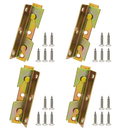 BokWin No Mortise Bed Rail Fittings, 4 Sets