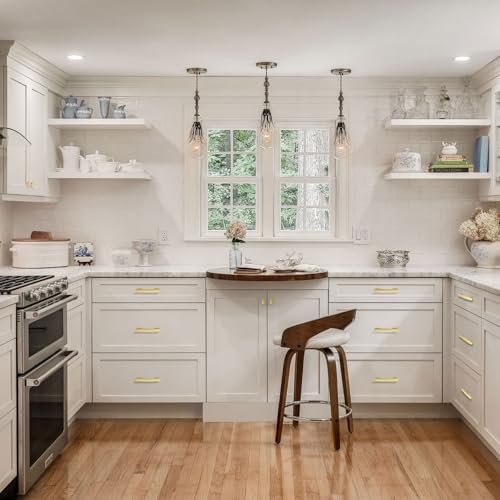 10 Pack 4-3/4 Inch Length|3-3/4 Inch(96mm) Hole Center Brushed Gold Kitchen Cabinet Handles, Cabinet Pulls Kitchen Cabinet Hardware, Cupboard Pulls, Drawer Handles - color: Brushed Gold, size: 3-3/4 inch Hole Center(96mm), style: 10 Pack Handle