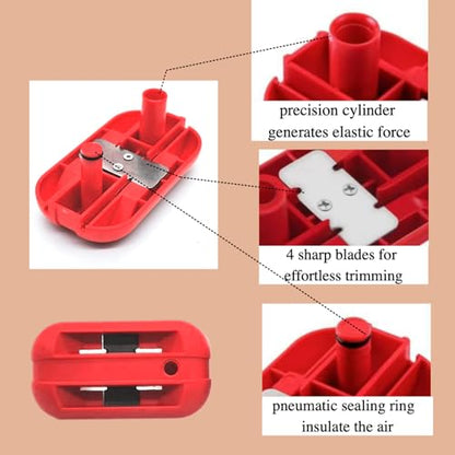 SHIAWASENA Hand Planer Versatile Woodworking Edge Bander for Burrs, Edge Banding Trimmer with Tungsten Carbide Blades, Double & Single Edge Operation for ABS, PVC, Veneer, Laminate, Melamine(Red) - color: Red