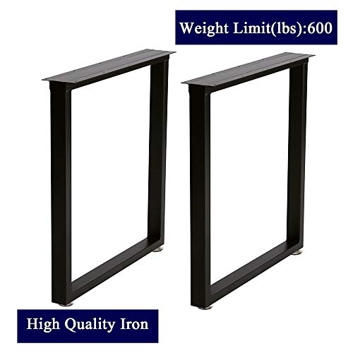 TIEOU Metal Table Legs 28 Inch Heavy Duty Metal Desk Legs Set of 2 28” Height 24” Wide Industrial Table Legs,Black Table Legs,Modern Table Legs - color: Rectangle-shape, size: H28"xW24"