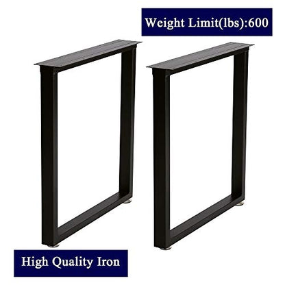 TIEOU Metal Table Legs 28 Inch Heavy Duty Metal Desk Legs Set of 2 28” Height 24” Wide Industrial Table Legs,Black Table Legs,Modern Table Legs - color: Rectangle-shape, size: H28"xW24"