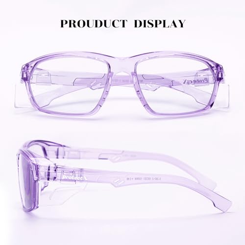 ProtectX Stylish Safety Glasses Anti-Fog Scratch Lilac Clear - color: Lilac