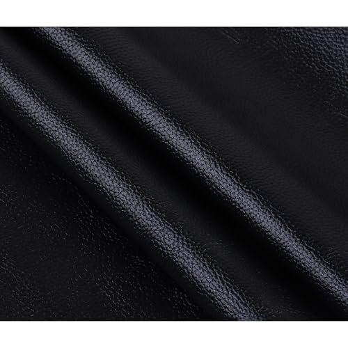 Ramya Faux Leather Sheets Roll 12" X 53"(30cm X 135cm) Upholstery Faux Leather Suitable for Handmade DIY, Earrings, Hair Clips, Sewing Crafts Projects (Black) - color: Black