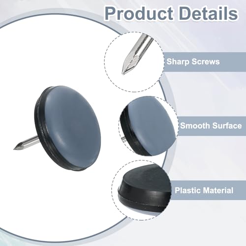 uxcell 8Pcs Nail on Furniture Sliders, 7/8"(22mm) Round Furniture Glides Sliders, Chair Furniture Glides Pads, Chair Leg Protector Pads Furniture Pads for Sofas, Cabinets, Light Blue - size: 7/8"