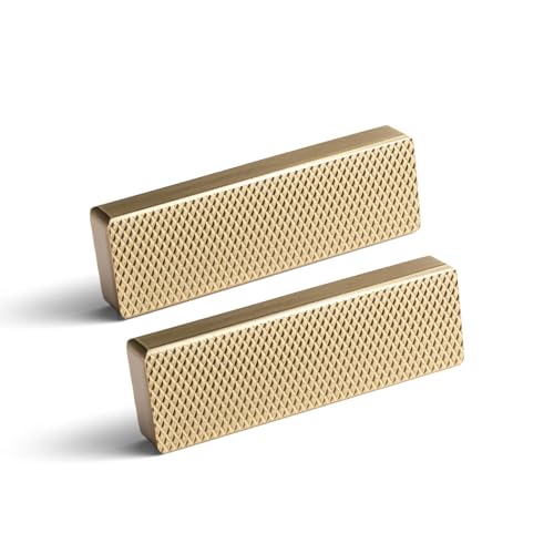 Goo-Ki 6 Pack 1 1/4 Inch Champagne Bronze Knurled Cabinet Pulls - Luxurious Bar Handles - Textured Grip for Drawer, Dressers, Furniture Hardware - color: Champagne Bronze, size: 1 1/4 Inch Center to Center