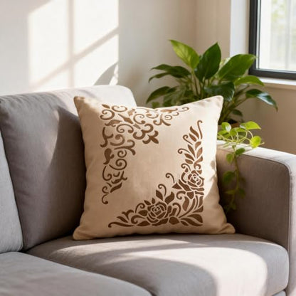 TIAMECH A4 Reusable Vintage Floral Edge Stencil for Painting - style: Frame Edge Background