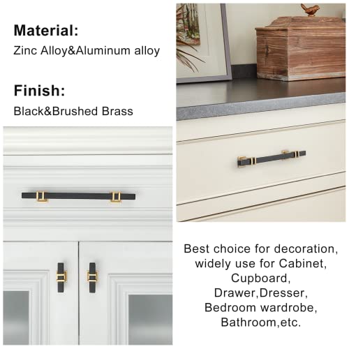 25 Pack 3 Inch Black and Gold Cabinet Pulls Kitchen Cabinet Handle - color: Black & Matte Gold, size: 3 inch (76mm) Hole Center Pull
