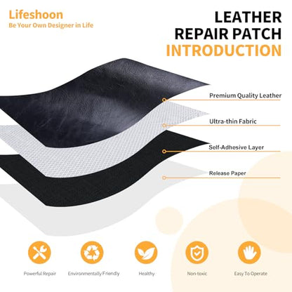 Leather Repair Patches, Self Adhesive Vinyl for Couches Furniture - color: Glossy Black, size: 17X79 inch