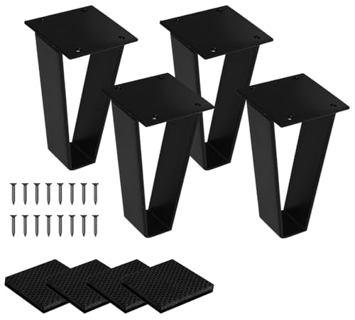 NXN-HOME 8 inch Metal Bench Legs Triangle-Shape Furniture Legs, Solid Steel Table Legs Metal Couch Legs Metal Legs for Sofa Couch Dresser Coffee Table (Set of 4) - size: 8 INCHES