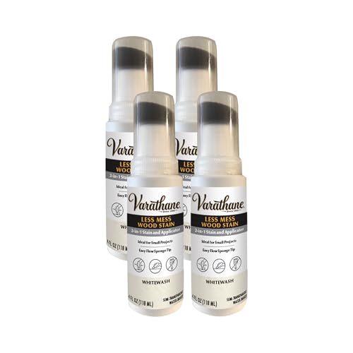 Varathane Less Mess Whitewash Wood Stain & Applicator - color: Whitewash, size: 4 Ounce (Pack of 4)