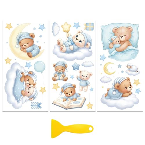 Peacoblue Goodnight Teddy Bear Rub On Transfers for Furniture Craft 6"x12" - style: Goodnight Teddy Bear