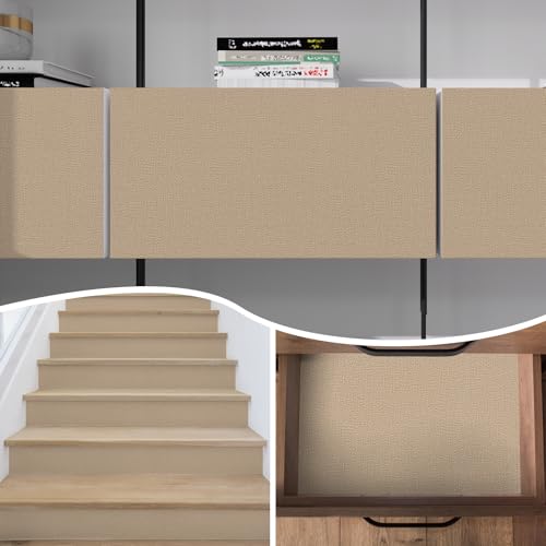 Grasscloth Peel and Stick Wallpaper Brown Textured Contact Paper, set of 17.3 x 200 Inches Removable Wallpaper for Bedroom, Countertop, Classroom, Cabinet and Drawer, Renter Friendly Wall Paper - color: Brown, size: 17.3" x 200"