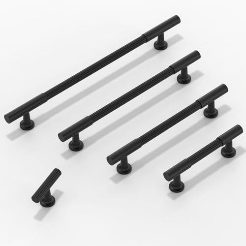 10 Pack Matte Black Cabinet Pulls 3.75 Inch(96mm) Kitchen Cabinet Handles Solid Heavy Duty Drawer Pulls - color: Matte Black, size: 3.75" Hole Center